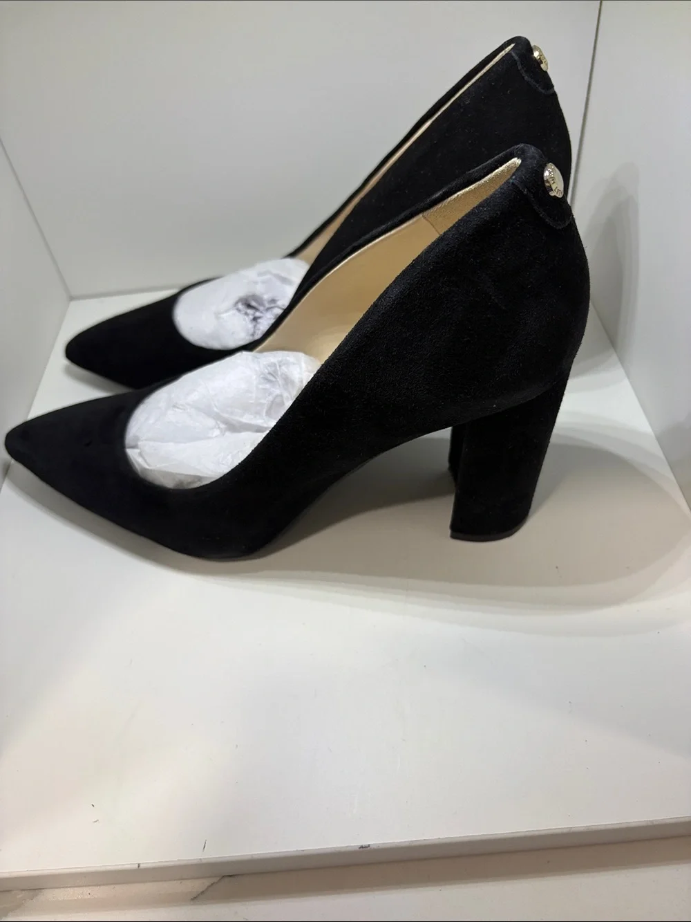 Nine West Astoria Black Pointed-Toe Suede Heels